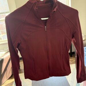 lululemon maroon nulu cropped define jacket